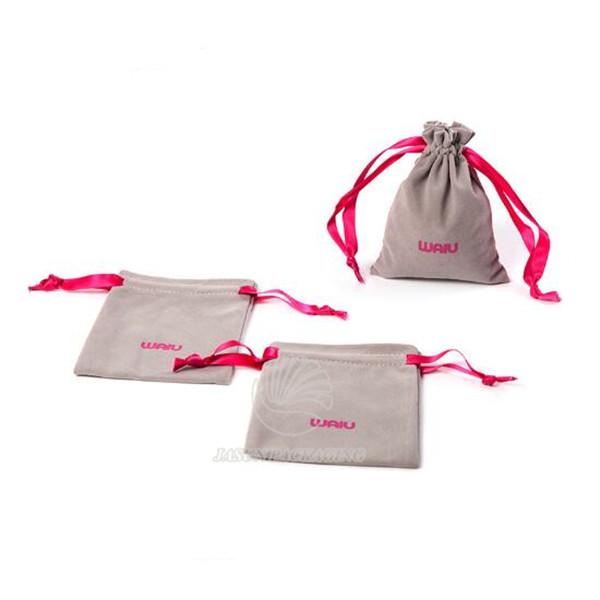 Custom printed drawstring velvet pouchvelvet jewelry pouch title=