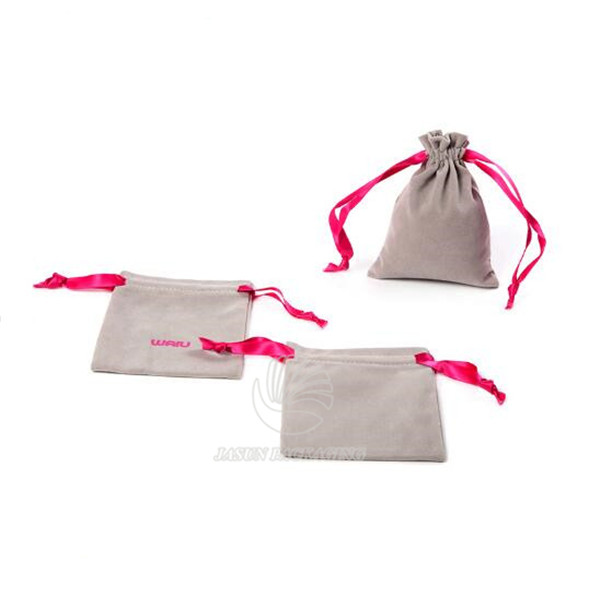 Custom printed drawstring velvet pouchvelvet jewelry pouch