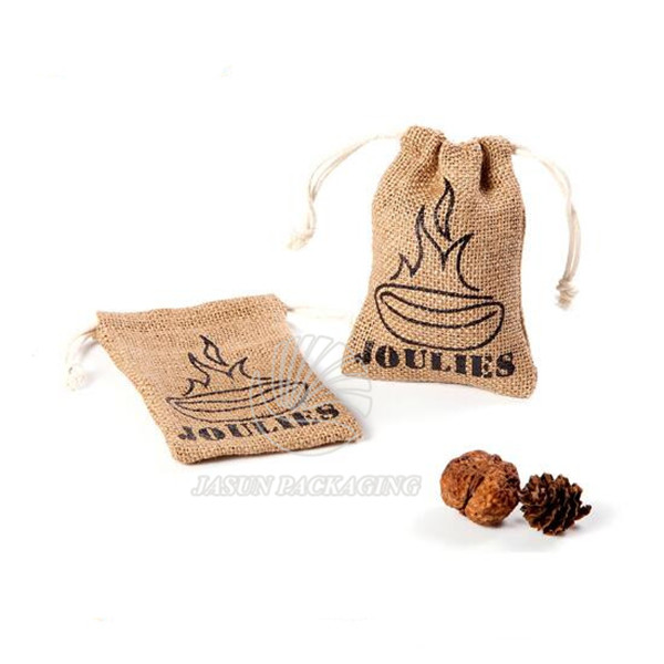 Wholesale Small Jute sack Drawstring Pouch storage packaging bags