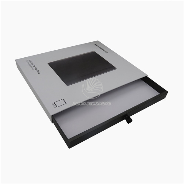 Rigid Grey Tablet PC Packaging Box With clear window